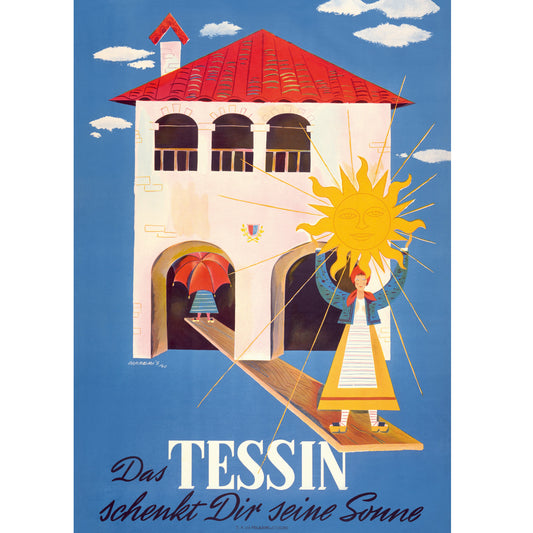 Affiche vintage - Tessin (Franco Barberis)