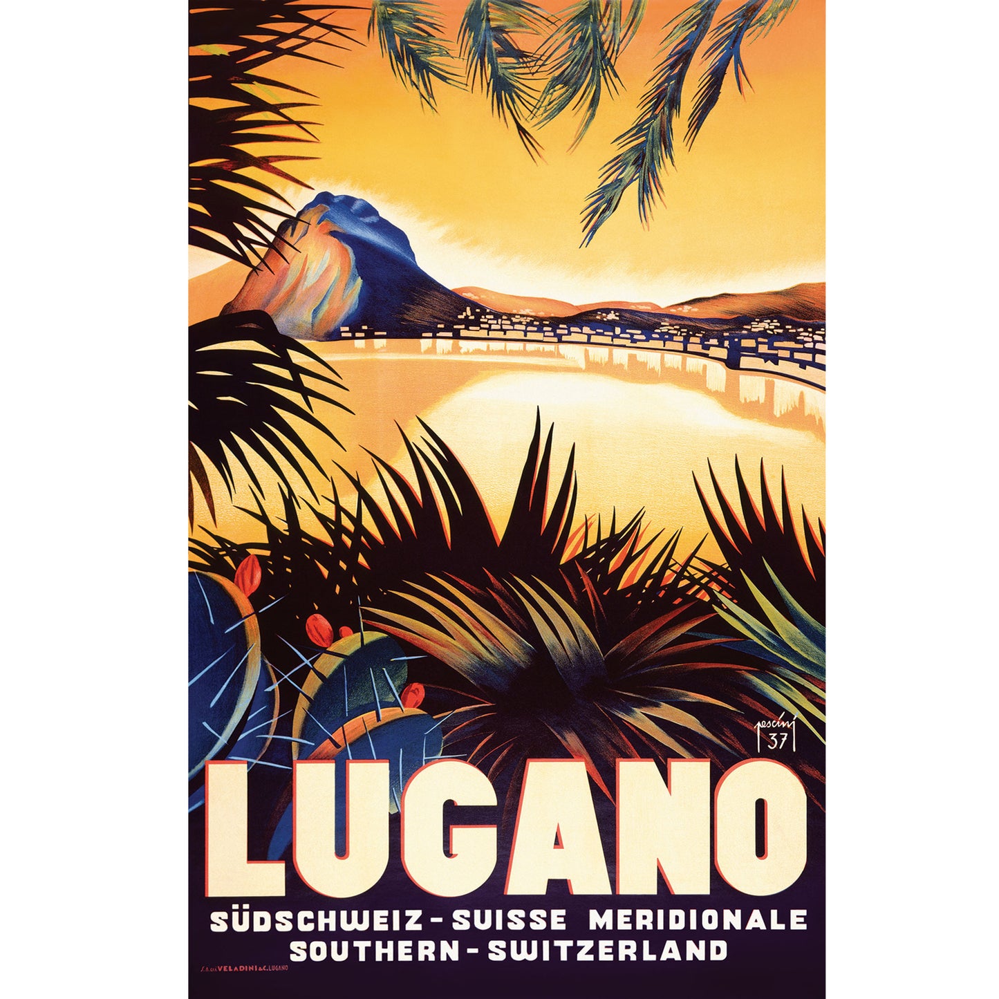 Vintage Poster - Set Lugano Region